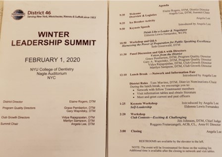 Winter Summit agenda